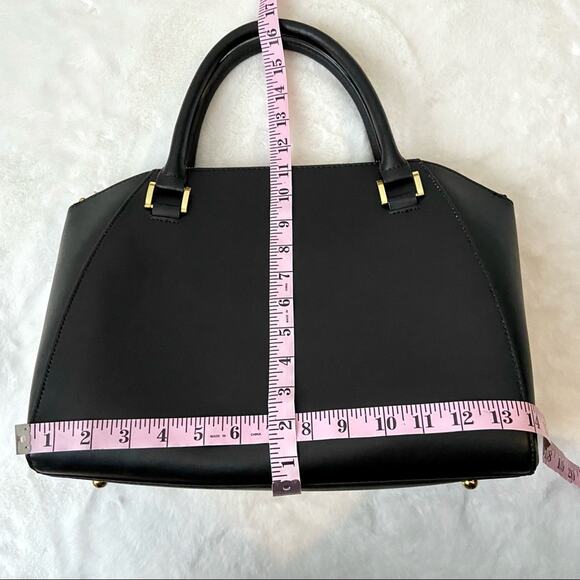 Joy & Iman Black Leather Satchel Purse - Picture 3 of 10